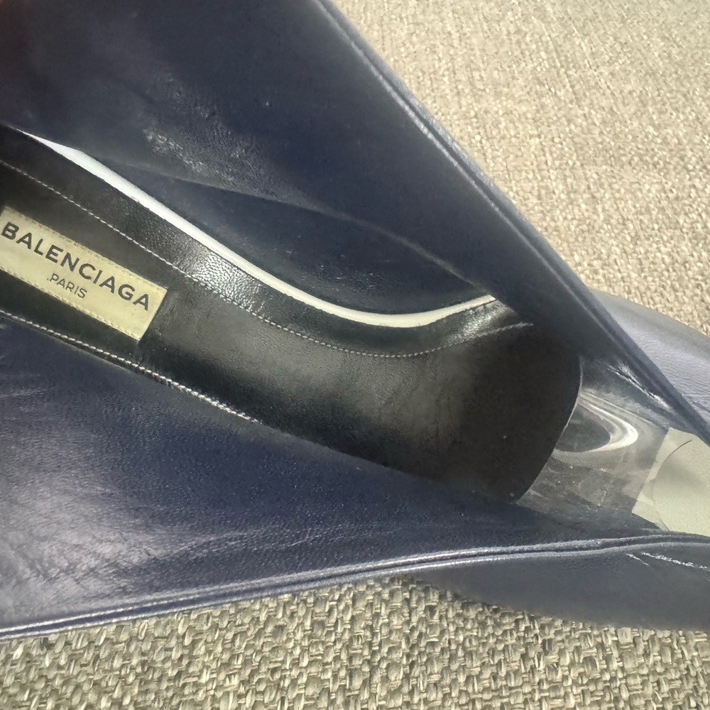 Balenciaga Dark Blue Leather Ankle Boots - Picture 4 of 6